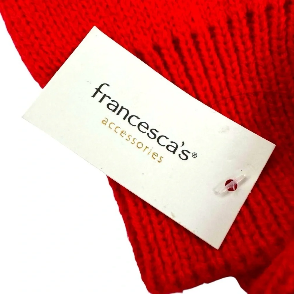 NWT Francesca’s Me and You Heart Knit Mittens Red